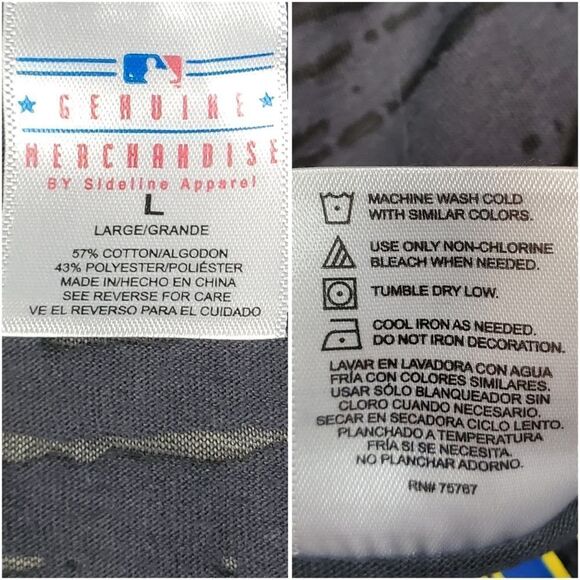 Milwaukee Brewers sheer distressed v-neck tee, Genuine MLB Merch / Women's Large - Picture 3 of 4